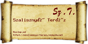 Szalisznyó Teréz névjegykártya